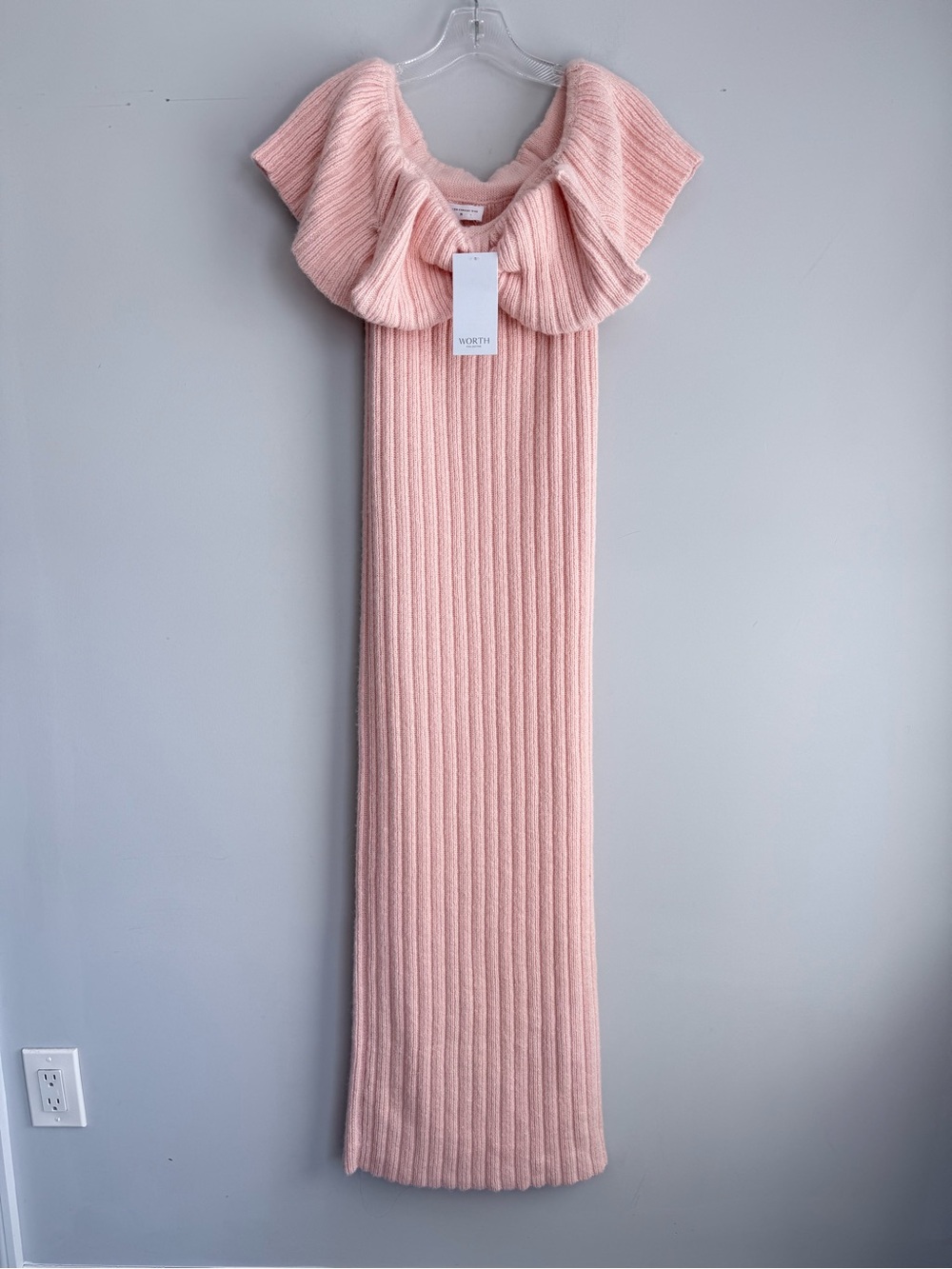 NWT WORTH Collective Aston Bow Front Maxi Sweater Dress in Pinkish Petal M - Picture 4 of 16